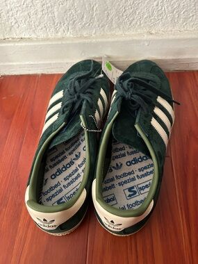 Adidas Forest Green and White Trainers